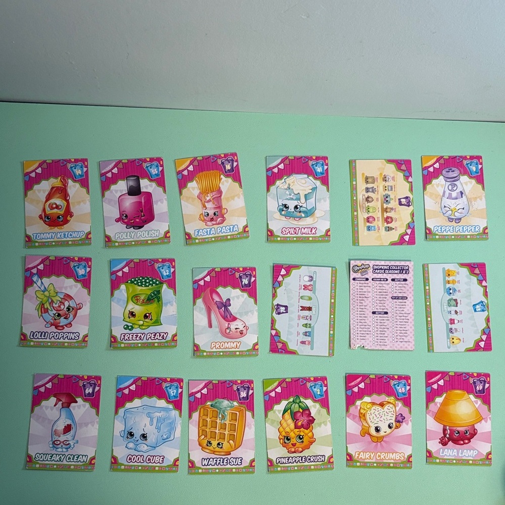 2013 Shopkins Collector Cards, Kids Trading Cards Lot of 24, Shopkins Cards